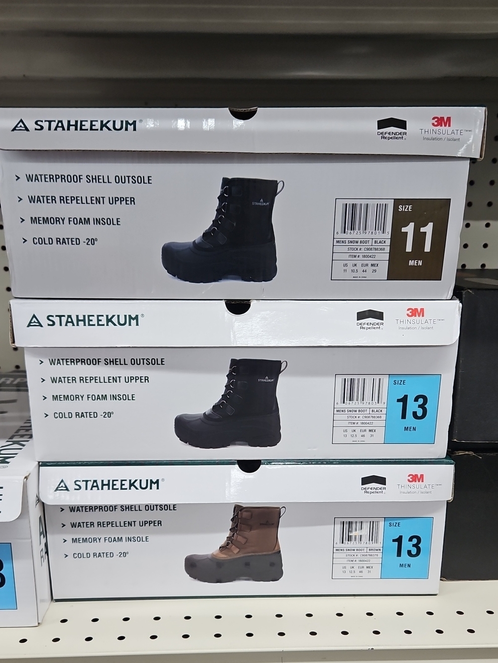STAHEEKUM Men's Waterproof Cold-Weather Boots - Black & Brown